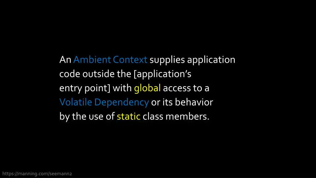 an ambient context supplies application code