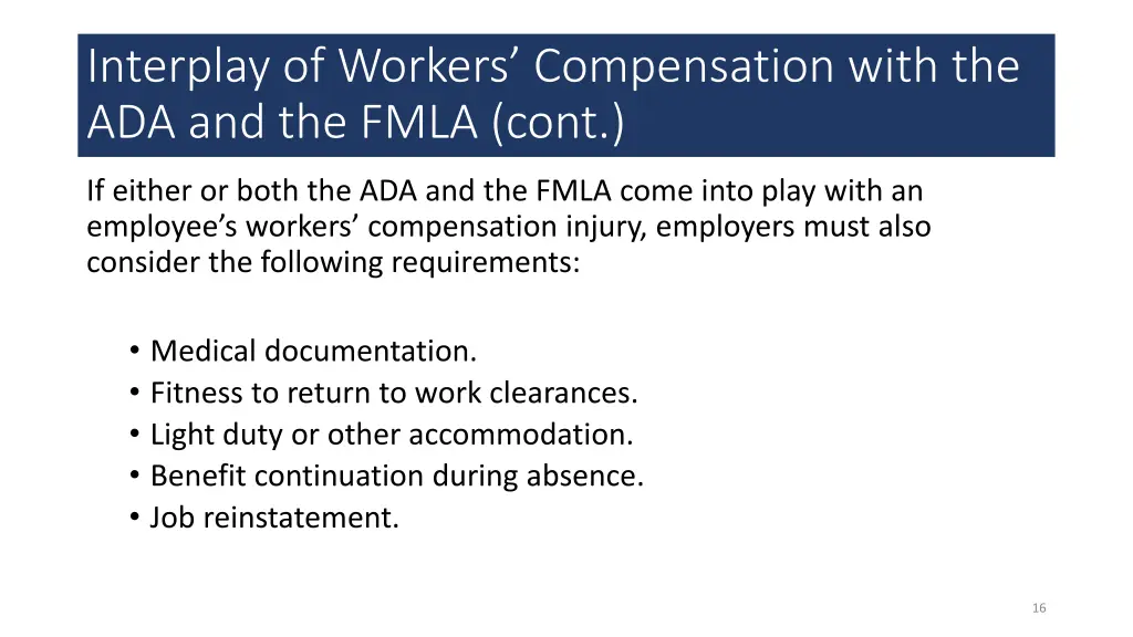 interplay of workers compensation with 1