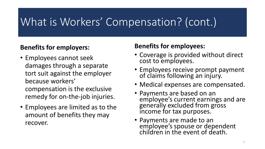 what is workers compensation cont 1