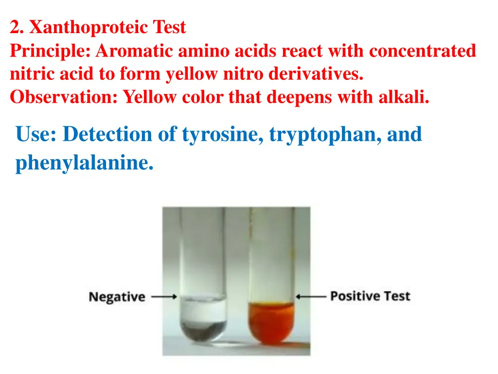 2 xanthoproteic test principle aromatic amino