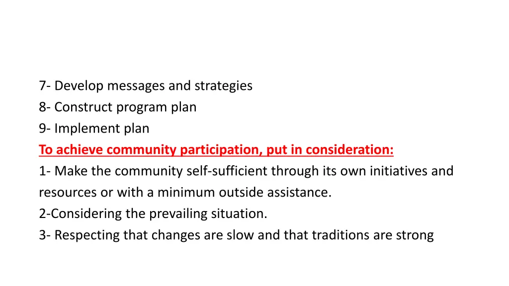 7 develop messages and strategies 8 construct