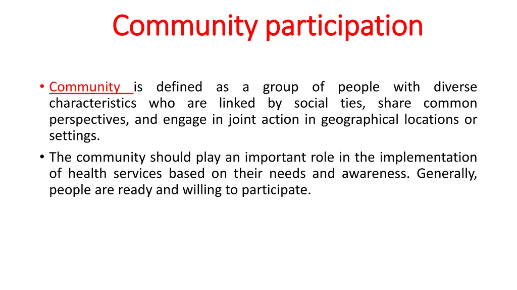 community participation community participation