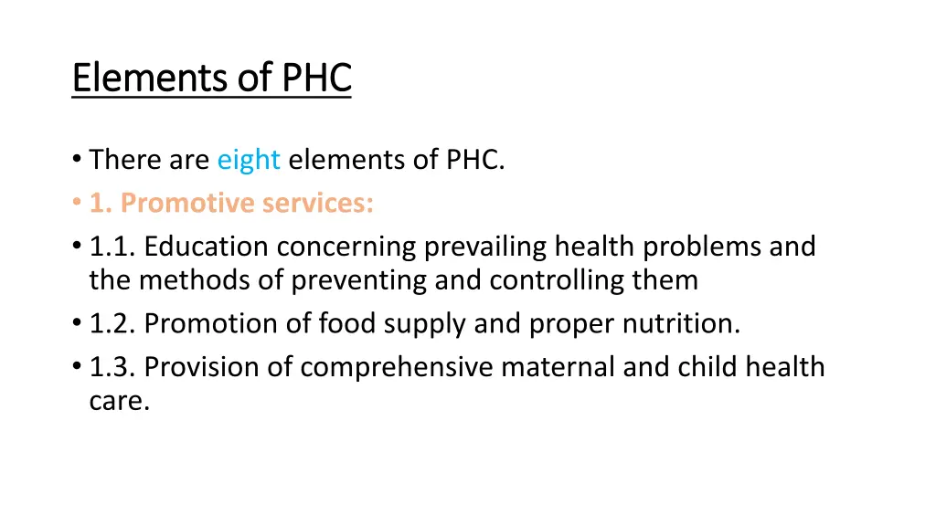 elements of phc elements of phc