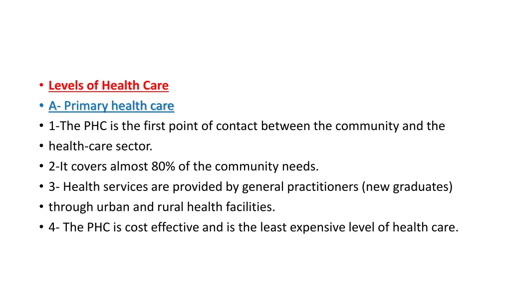 levels of health care a primary health care