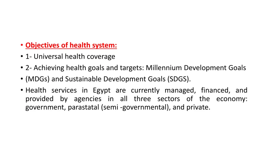 objectives of health system 1 universal health