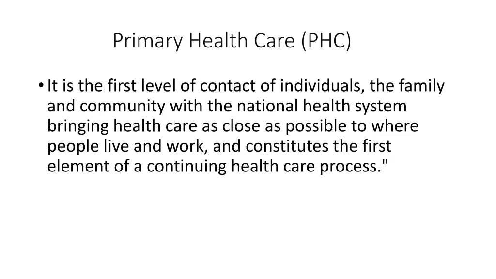 primary health care phc