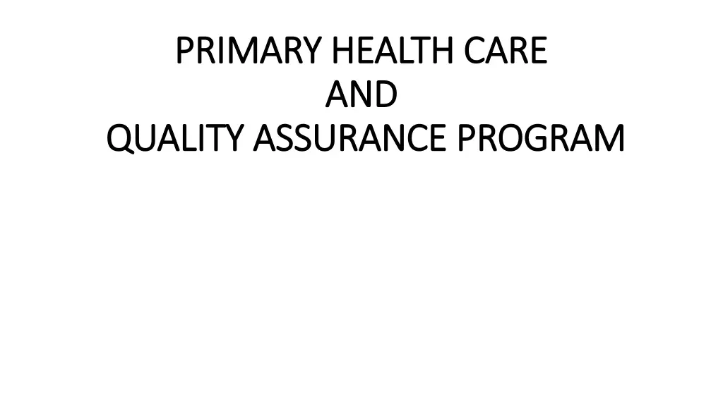 primary health care primary health care