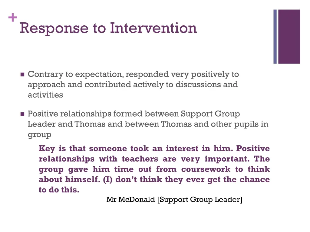 response to intervention