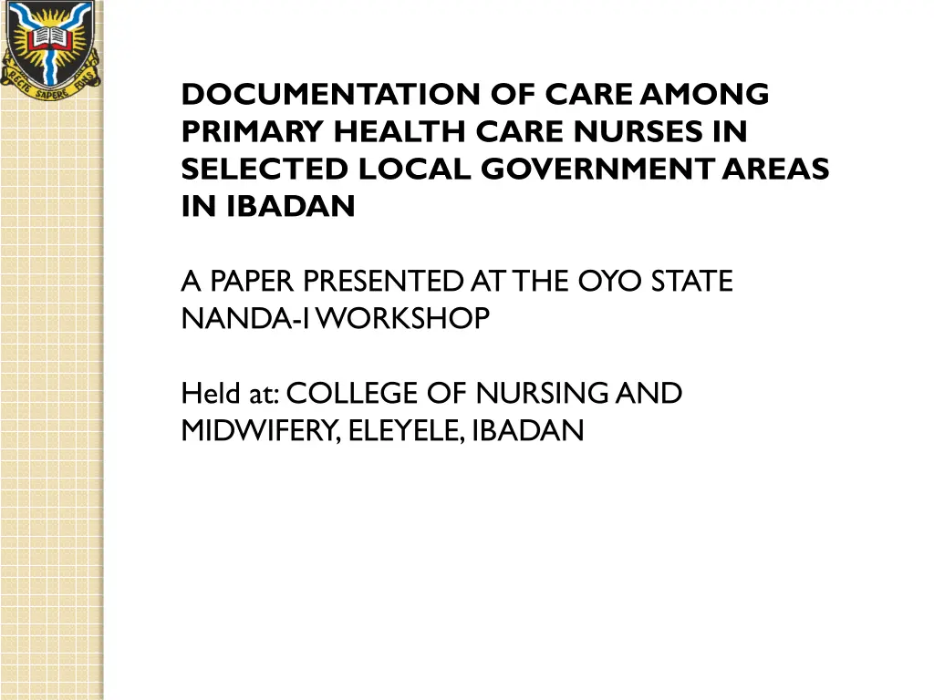 documentation of care among primary health care 1