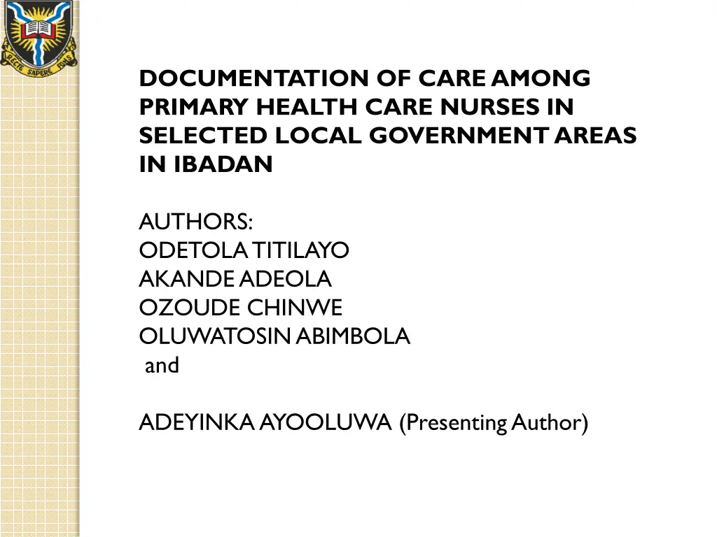 documentation of care among primary health care