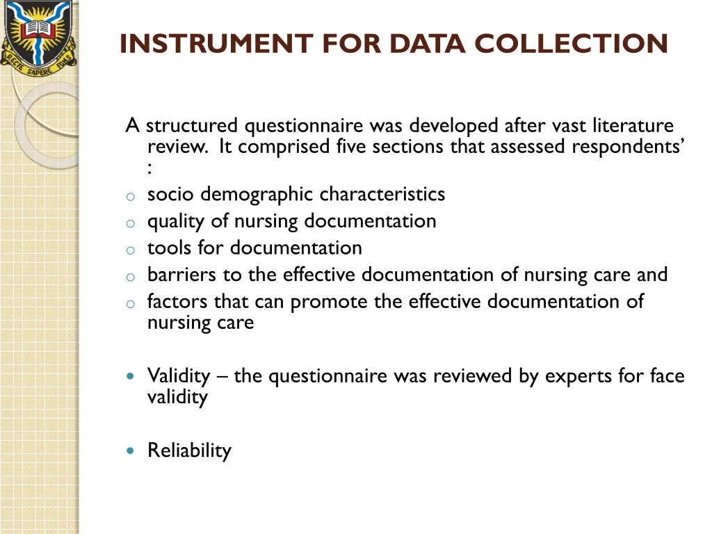 instrument for data collection