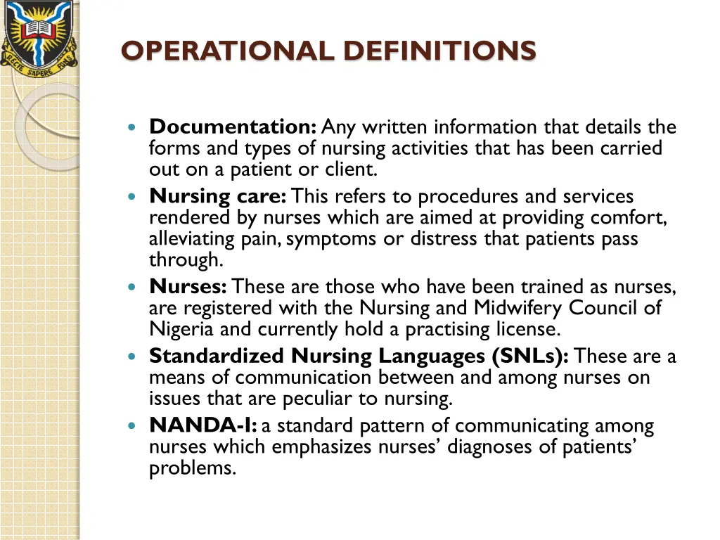 operational definitions