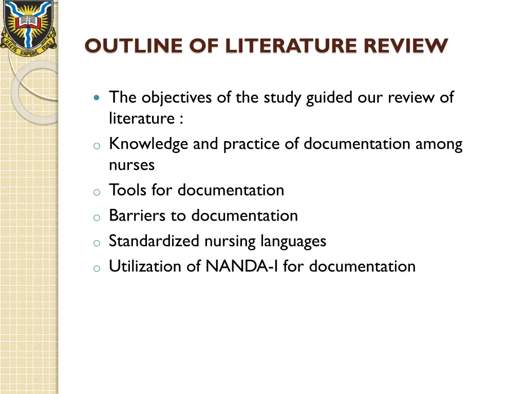 outline of literature review