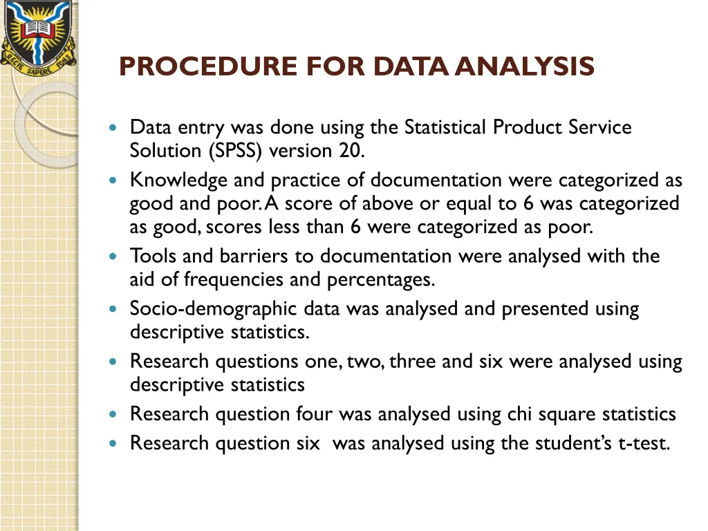 procedure for data analysis