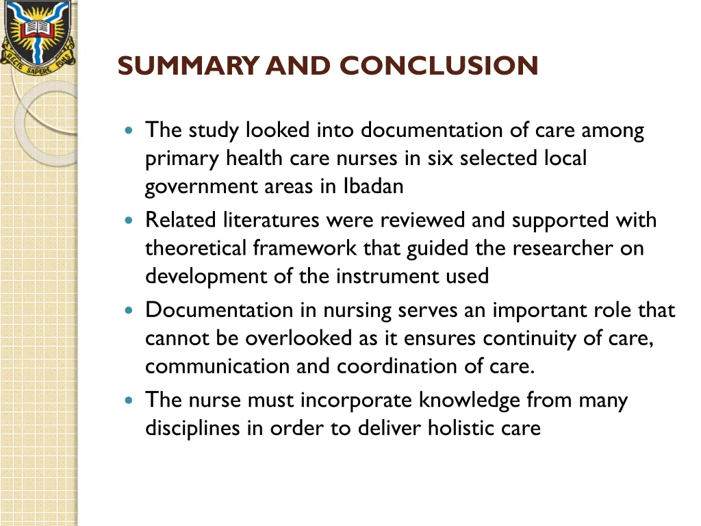 summary and conclusion