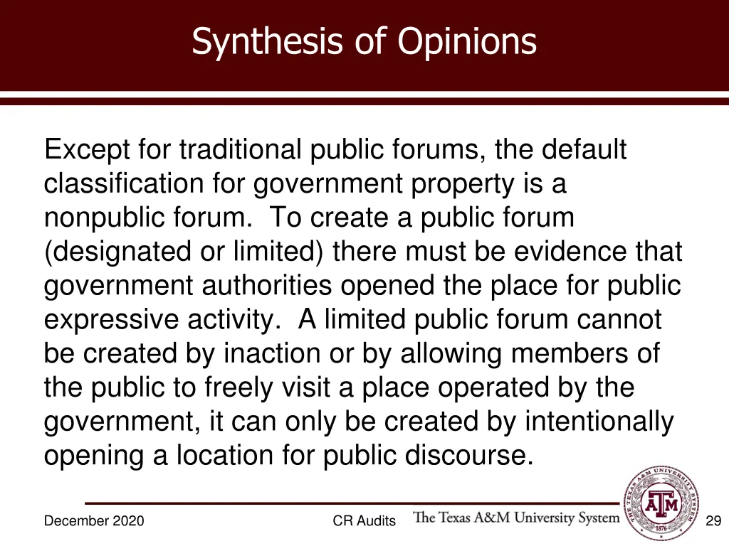 synthesis of opinions