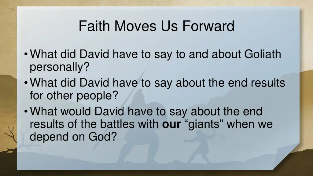 faith moves us forward