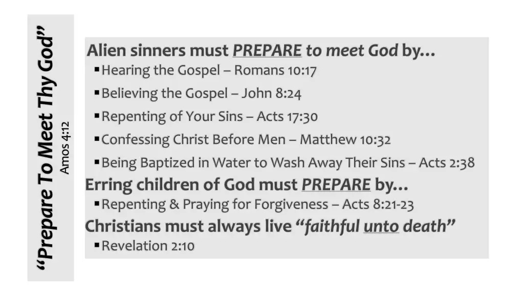 prepare to meet thy god 1