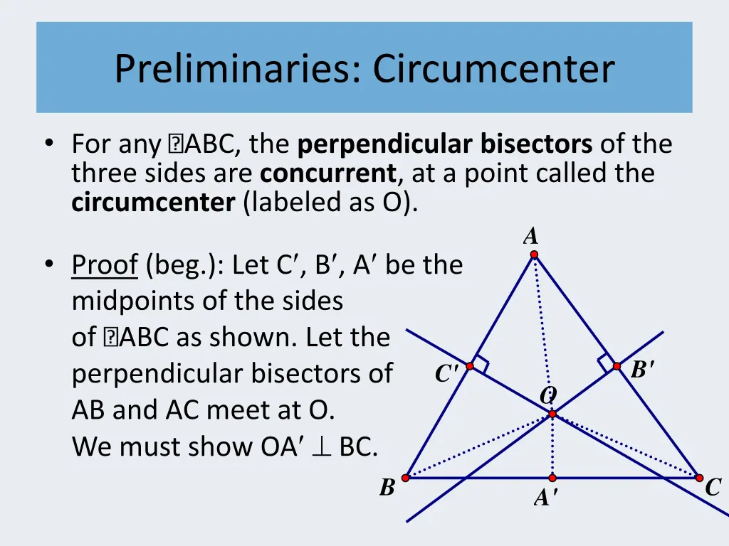 preliminaries circumcenter