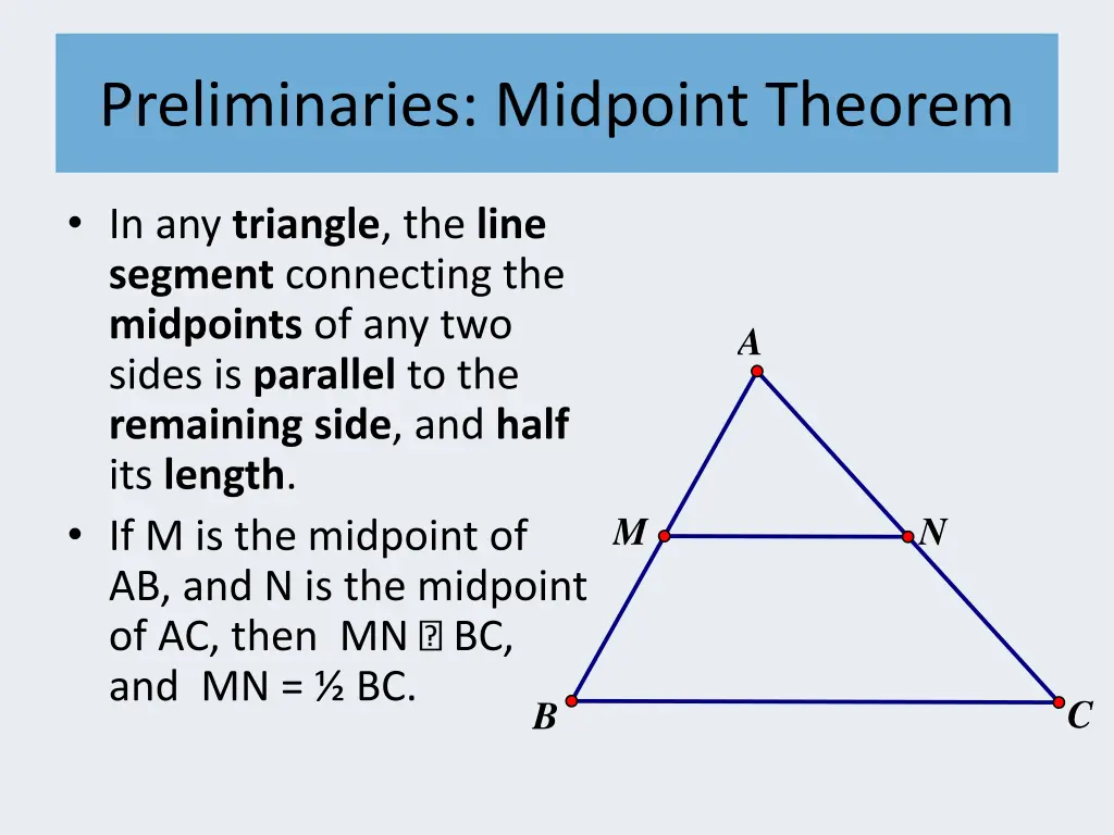 preliminaries midpoint theorem