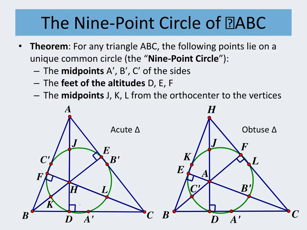 the nine point circle of abc