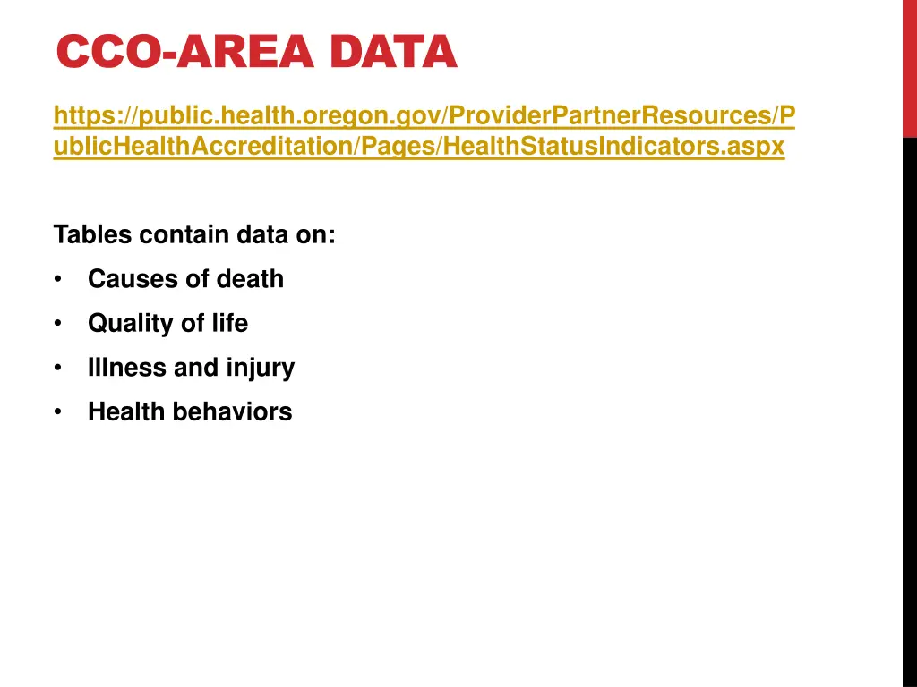 cco area data