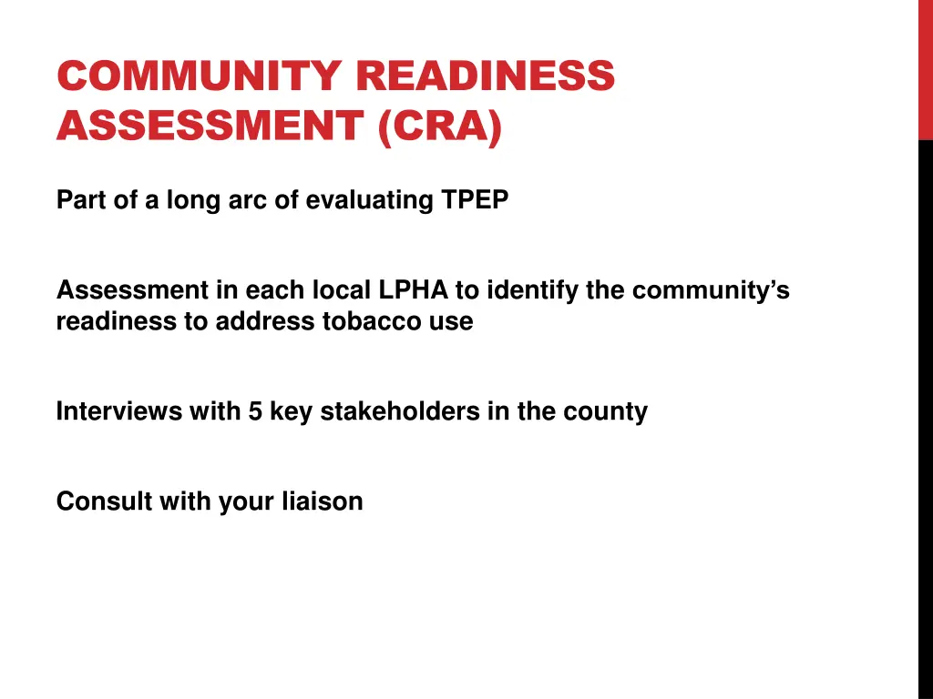 community readiness assessment cra