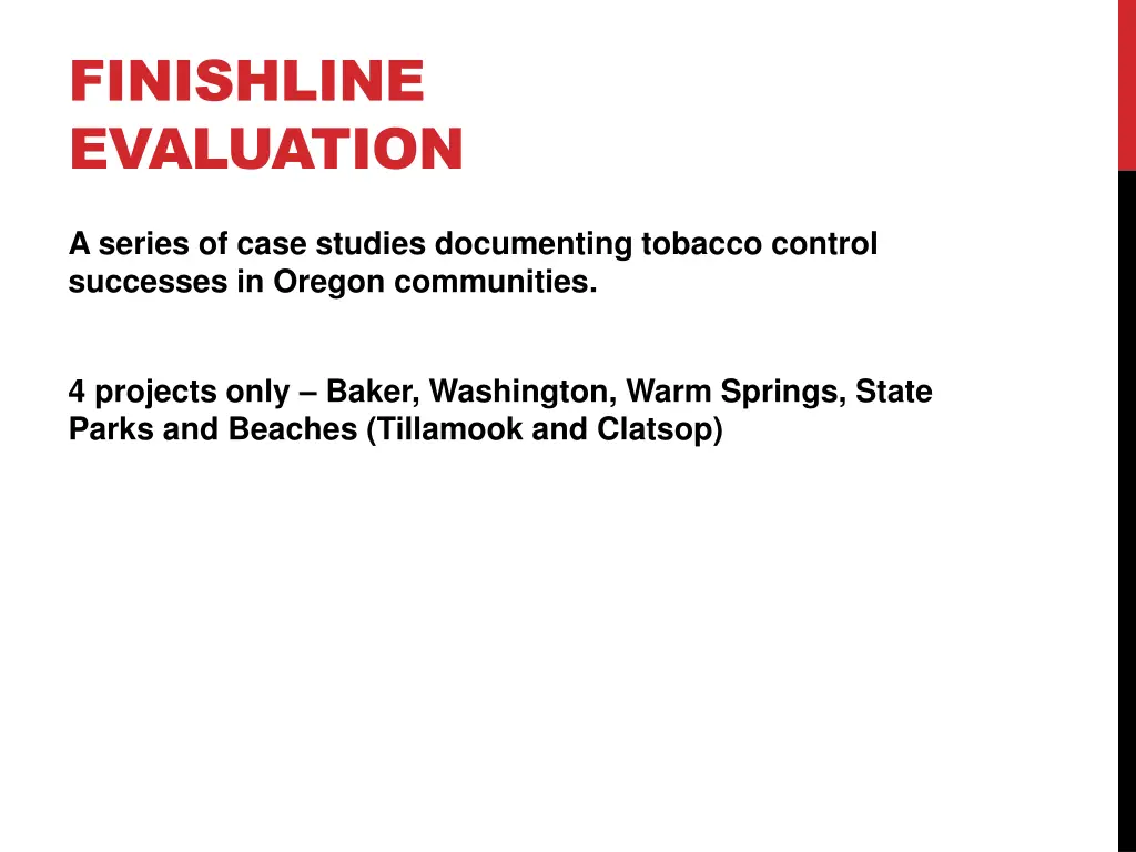 finishline evaluation