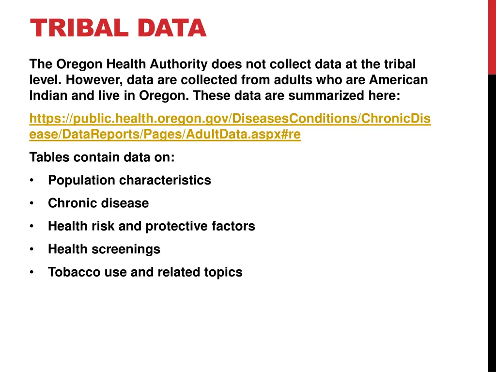 tribal data