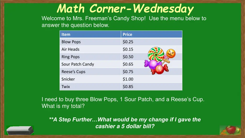 math corner wednesday welcome to mrs freeman