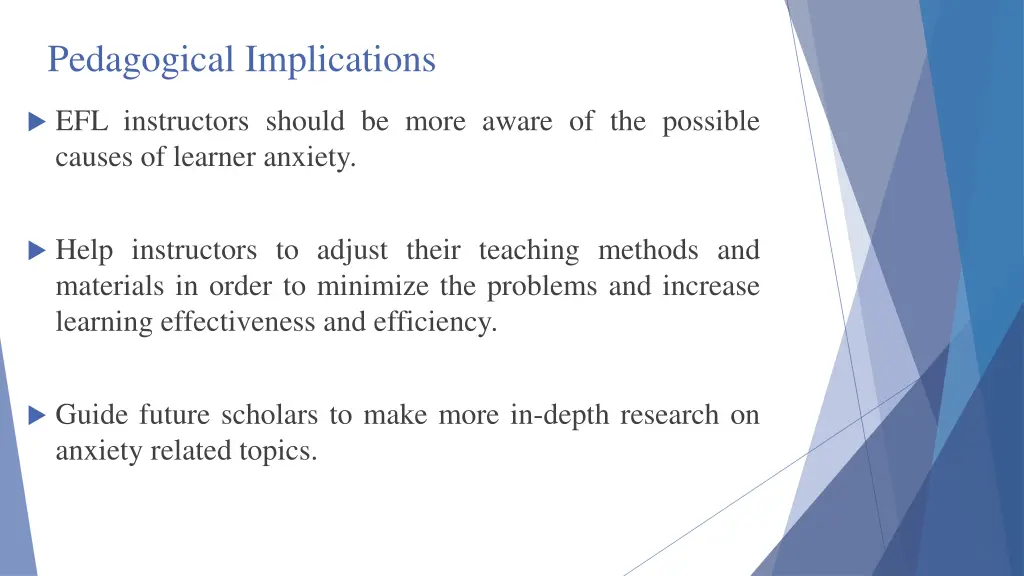 pedagogical implications