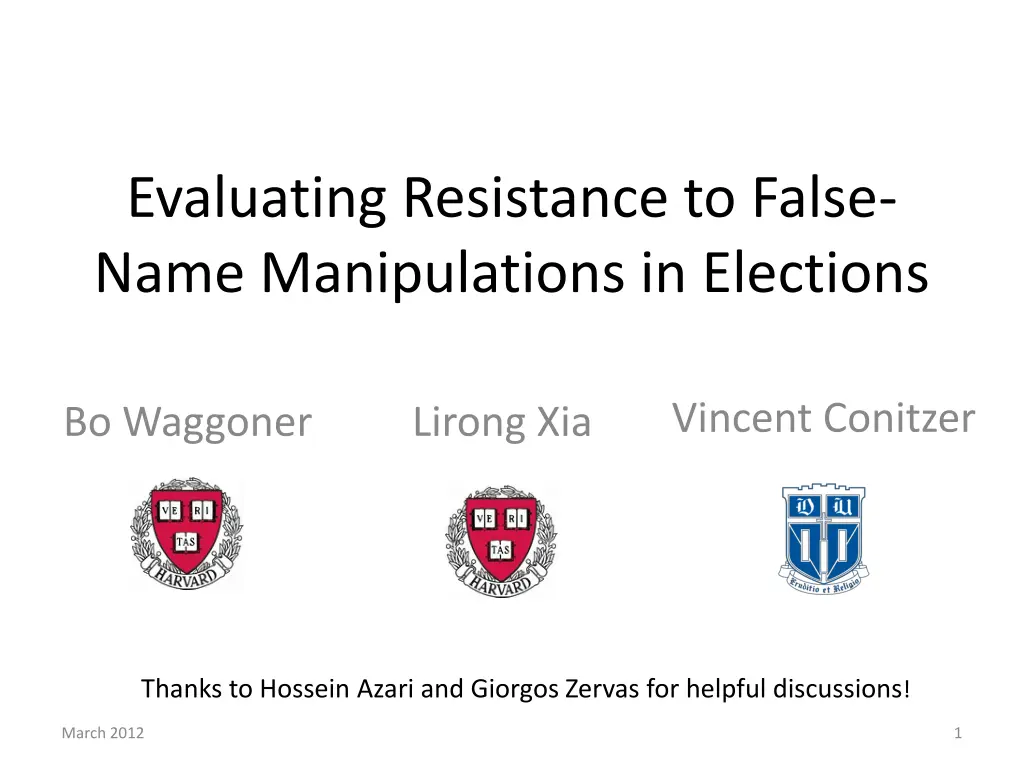evaluating resistance to false name manipulations