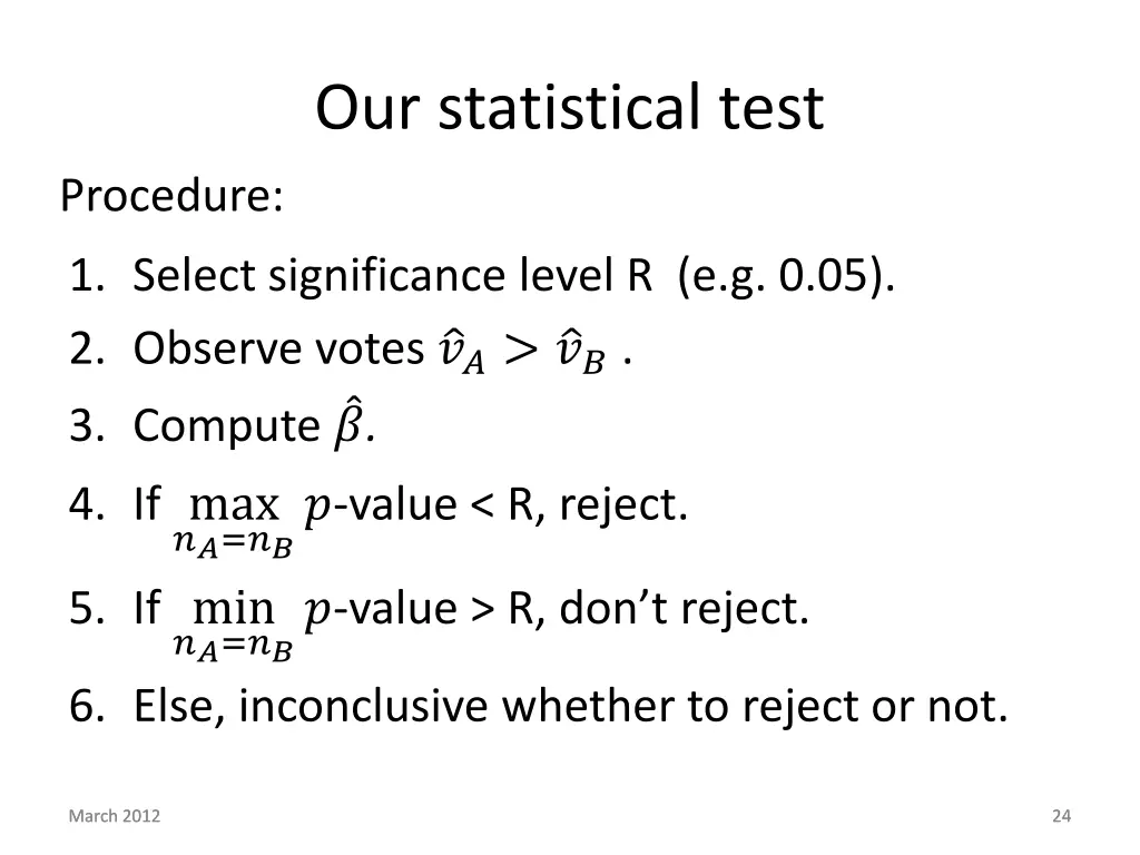 our statistical test
