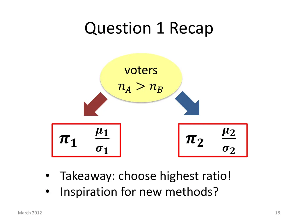 question 1 recap