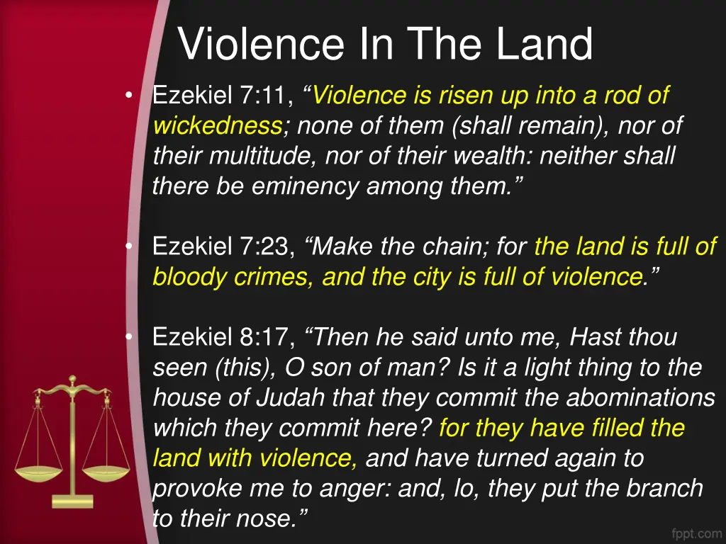 violence in the land ezekiel 7 11 violence