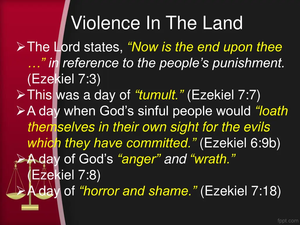 violence in the land the lord states
