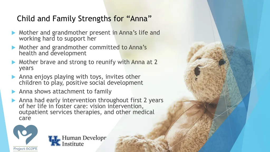 child and family strengths for anna