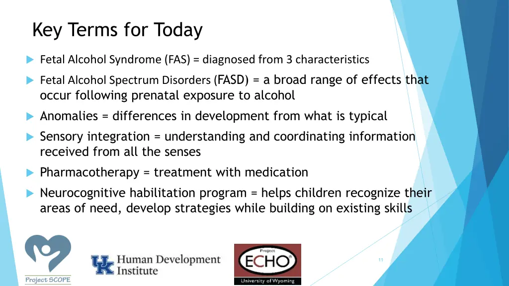 key terms for today