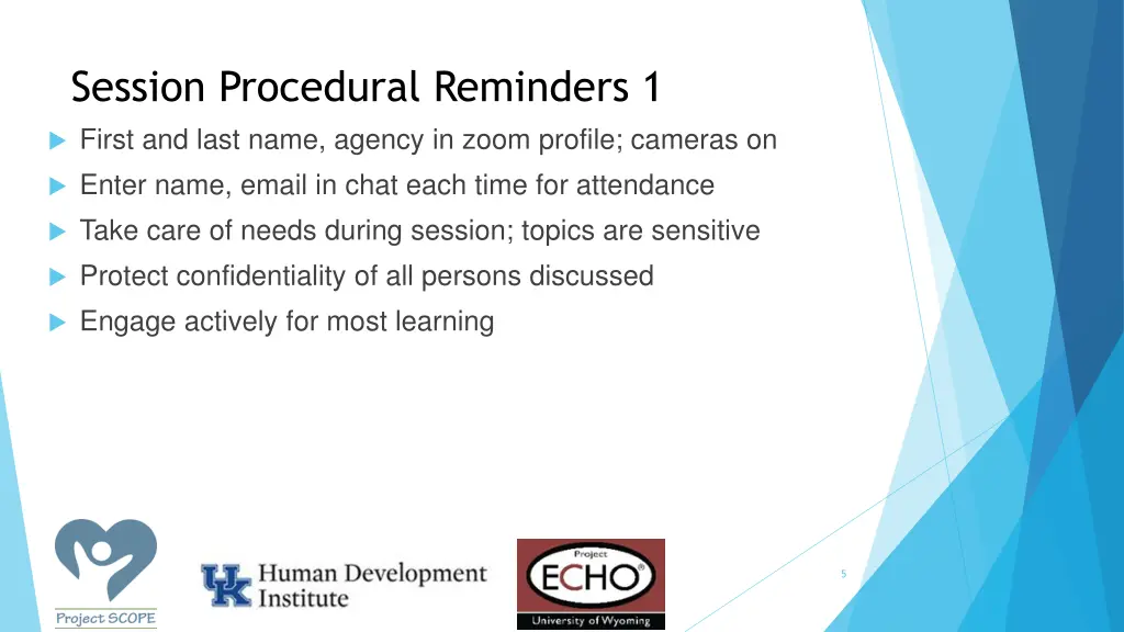 session procedural reminders 1