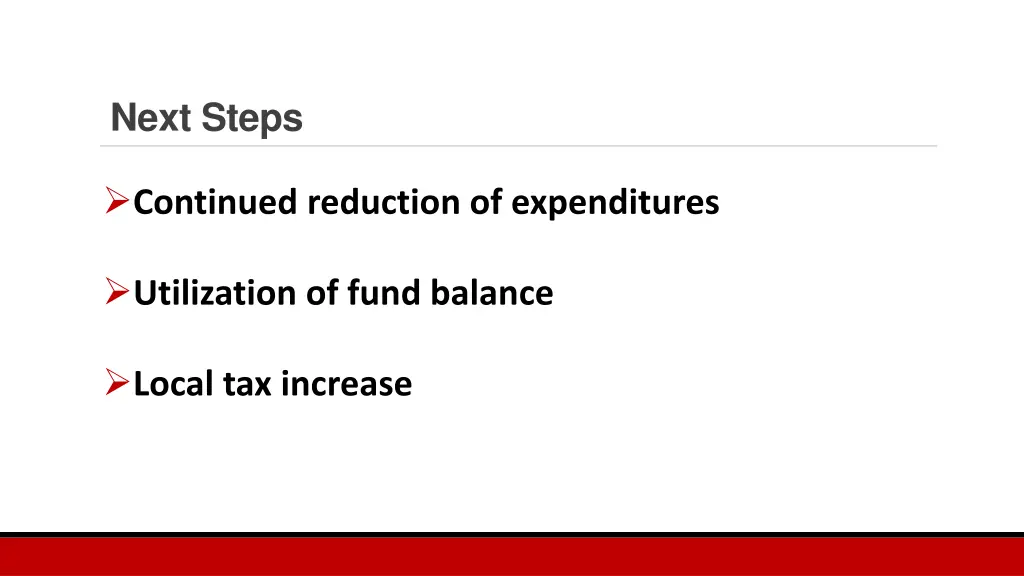 next steps