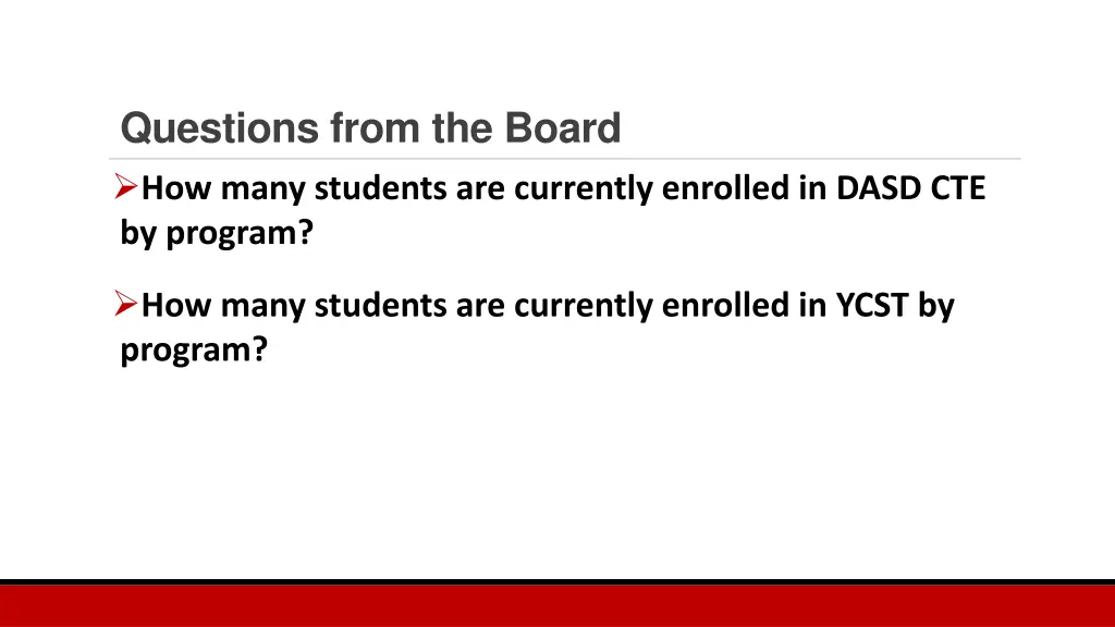 questions from the board how many students
