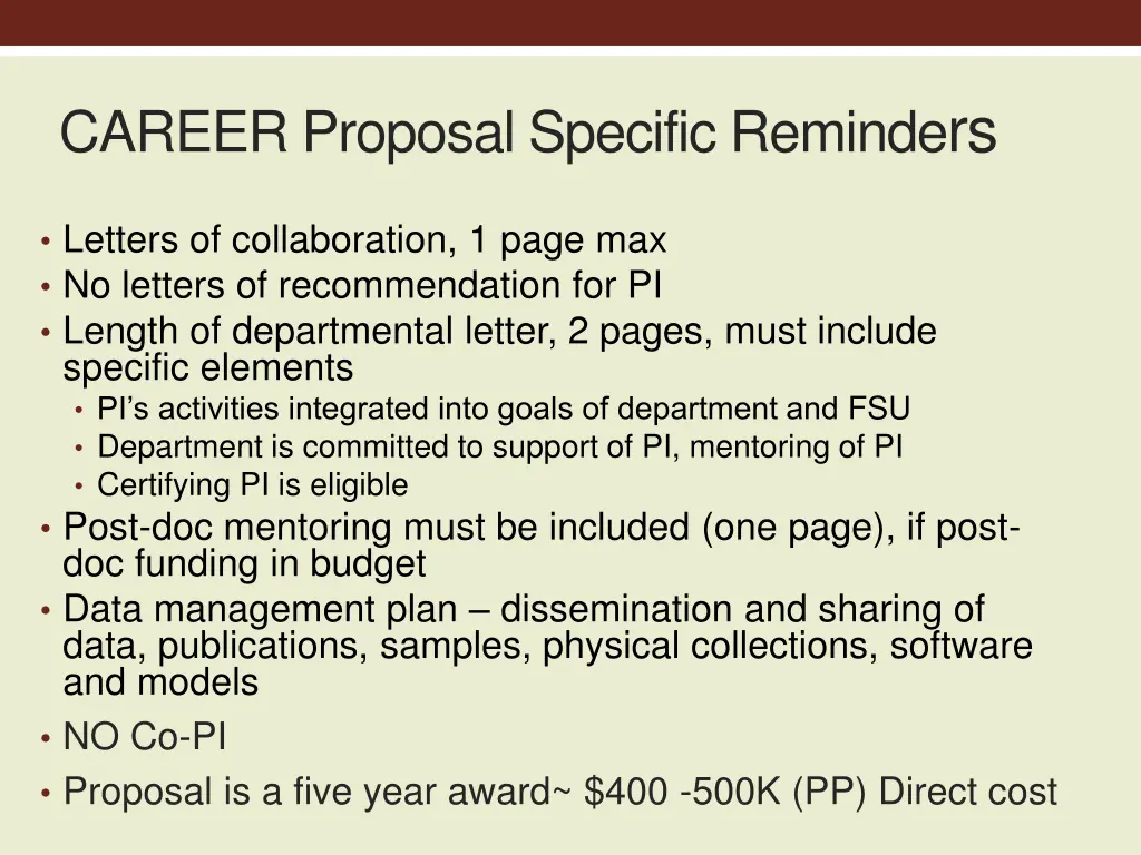 career proposal specific reminde rs