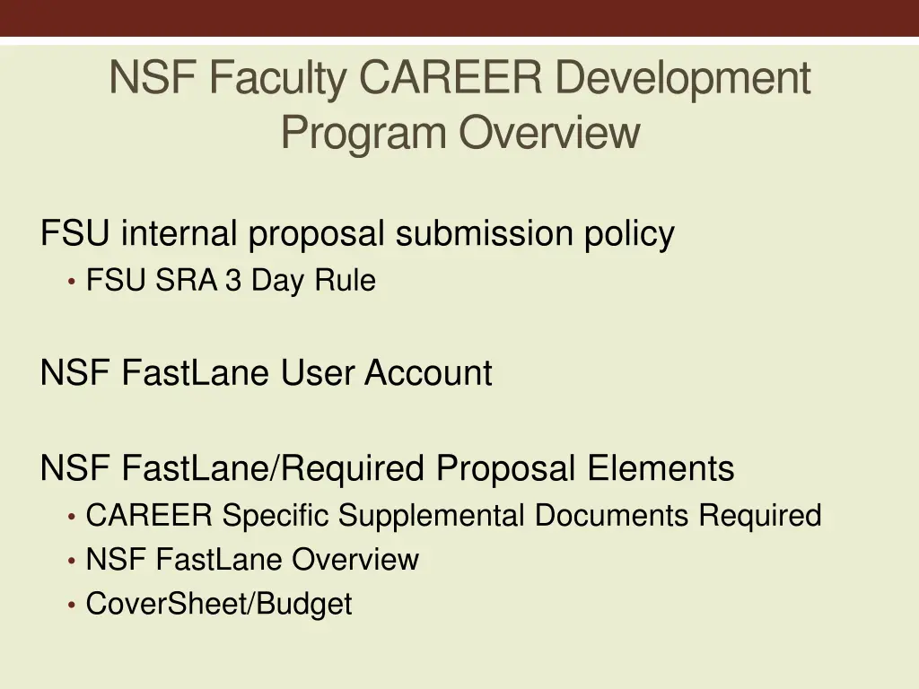 nsf faculty career development program overview