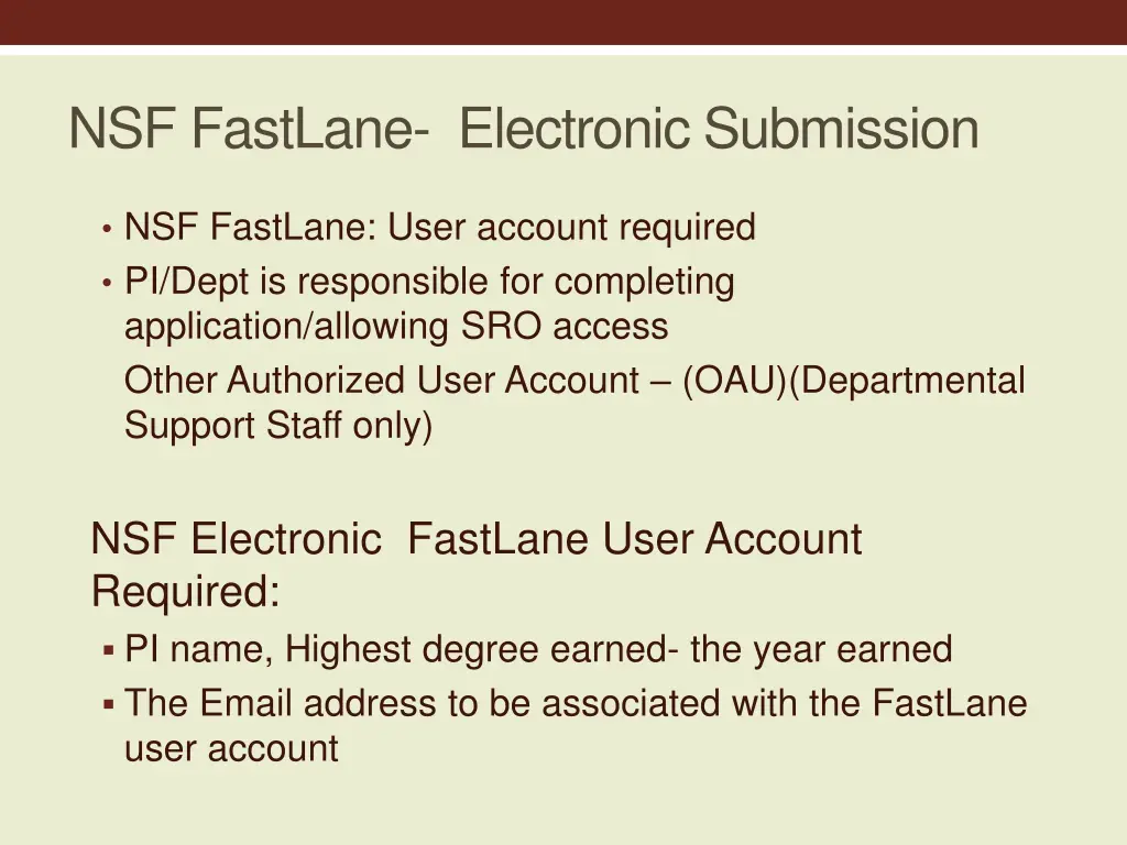 nsf fastlane electronic submission