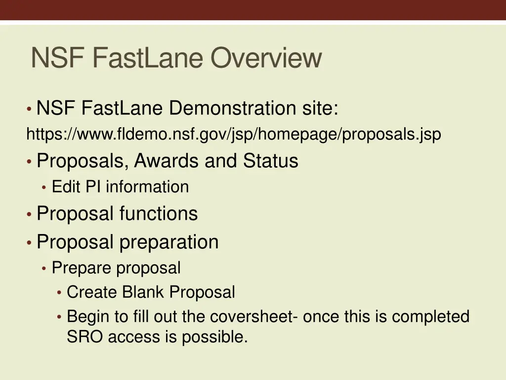 nsf fastlane overview