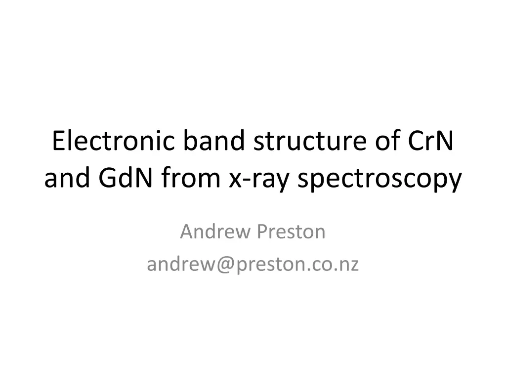 electronic band structure of crn and gdn from