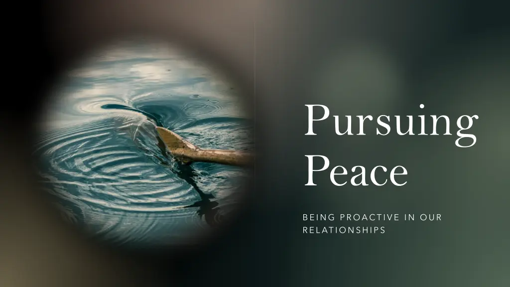 pursuing peace