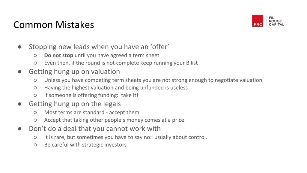 common mistakes
