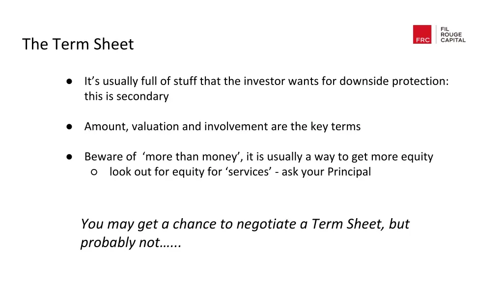the term sheet