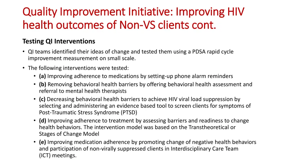 quality improvement initiative improving 3